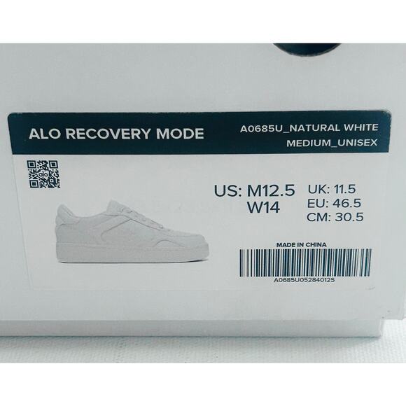 ALO Recovery Mode Sneaker. Men\'s US Size 11.5 color Natural White. NWT\'s main image 4